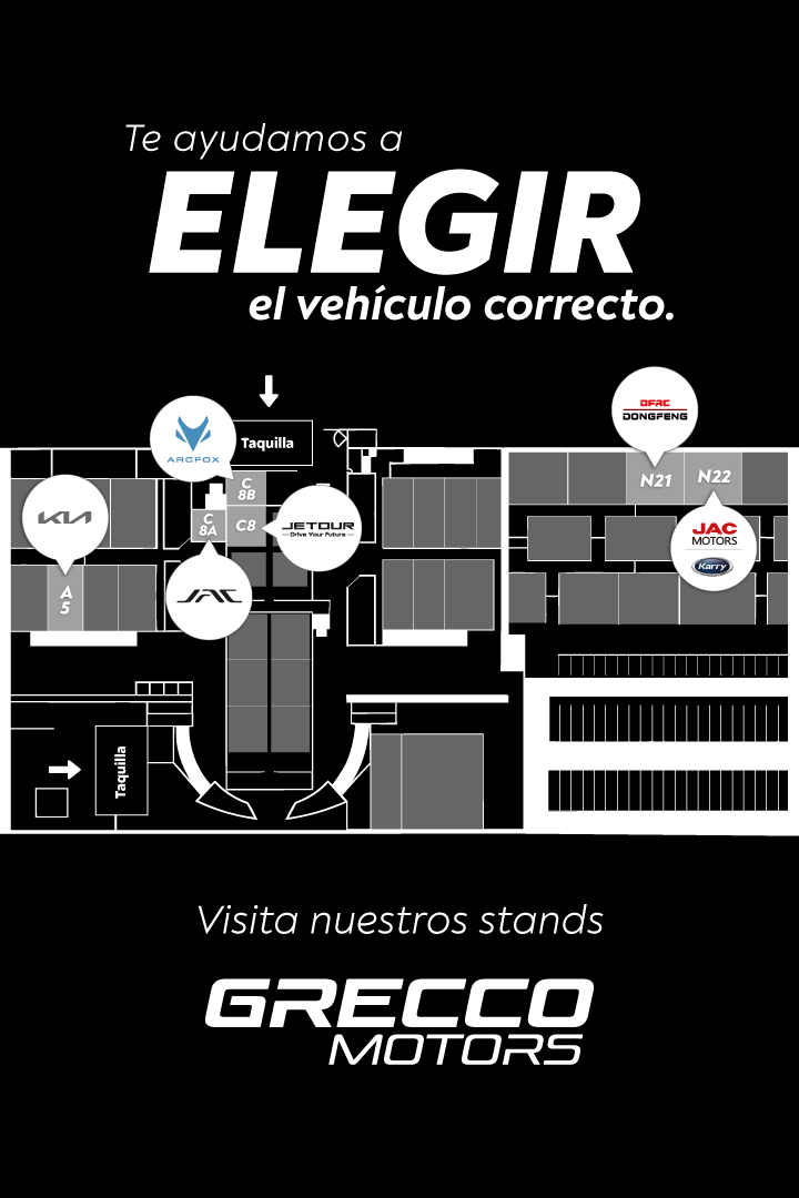 Mapa de stands Grecco Motors - Te ayudamos a elegir el vehículo correcto
